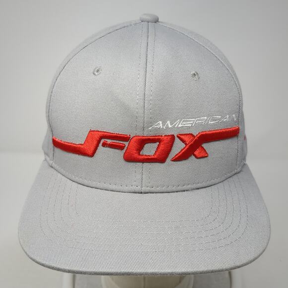 American Fox Snapback Cap Gray One Size Adjustable Embroidered 6 Panel - Picture 2 of 9